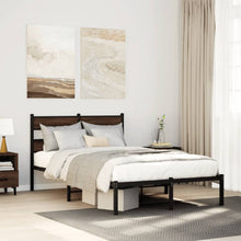 Bedframe met hoofdbord zonder matras bruin eiken 120x200 cm