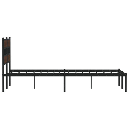 Bedframe met hoofdbord zonder matras bruin eiken 140x190 cm