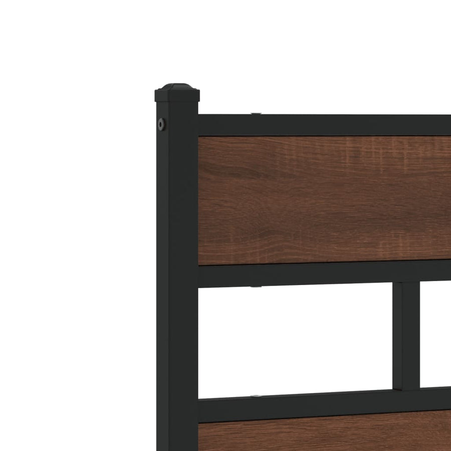 Bedframe met hoofdbord zonder matras bruin eiken 140x190 cm