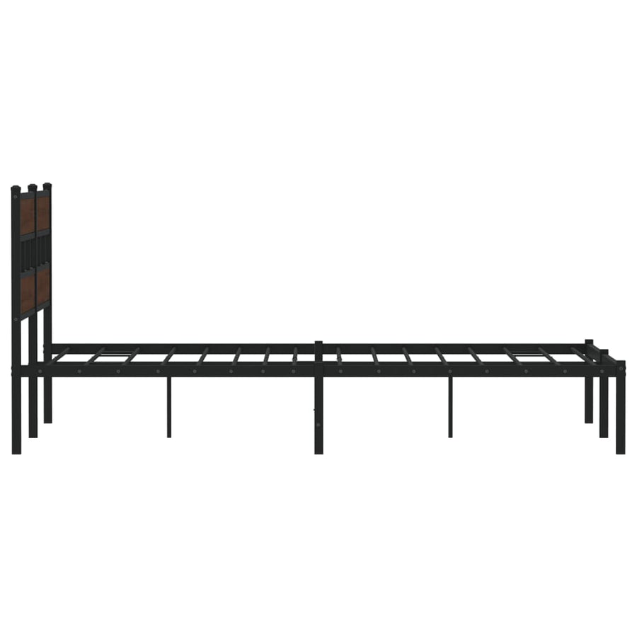 Bedframe met hoofdbord zonder matras bruin eiken 140x200 cm