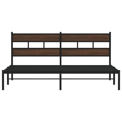 Bedframe met hoofdbord zonder matras bruin eiken 180x200 cm
