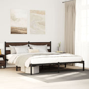 Bedframe 180x200 cm bruin eiken met hoofdbord