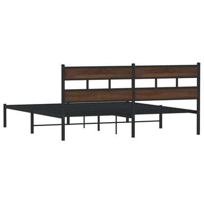 Bedframe met hoofdbord zonder matras bruin eiken 183x213 cm