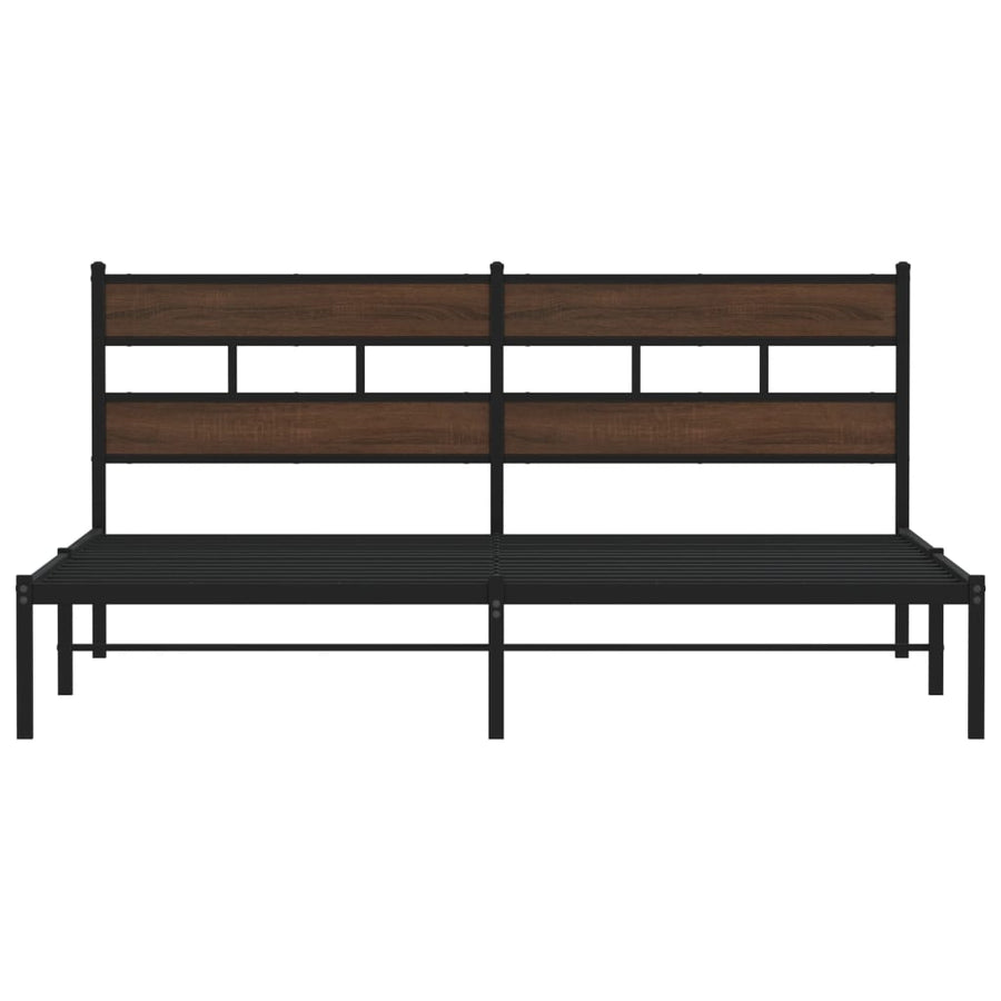 Bedframe Zonder Matras Bruin Eiken Bruin Eikenkleur 190 x 200 cm met hoofdbord