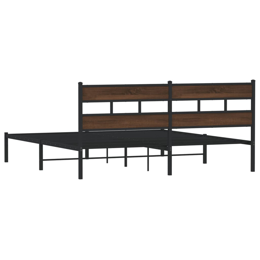Bedframe Zonder Matras Bruin Eiken Bruin Eikenkleur 190 x 200 cm met hoofdbord