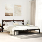 Bed frame with headboard without mattress brown oak 190x200 cm