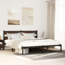 Bedframe Zonder Matras Bruin Eiken Bruin Eikenkleur 200 x 200 cm met hoofdbord