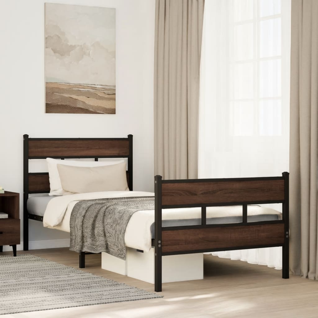 Bedframe met hoofdbord en voetbord zonder matras 75x190 cm