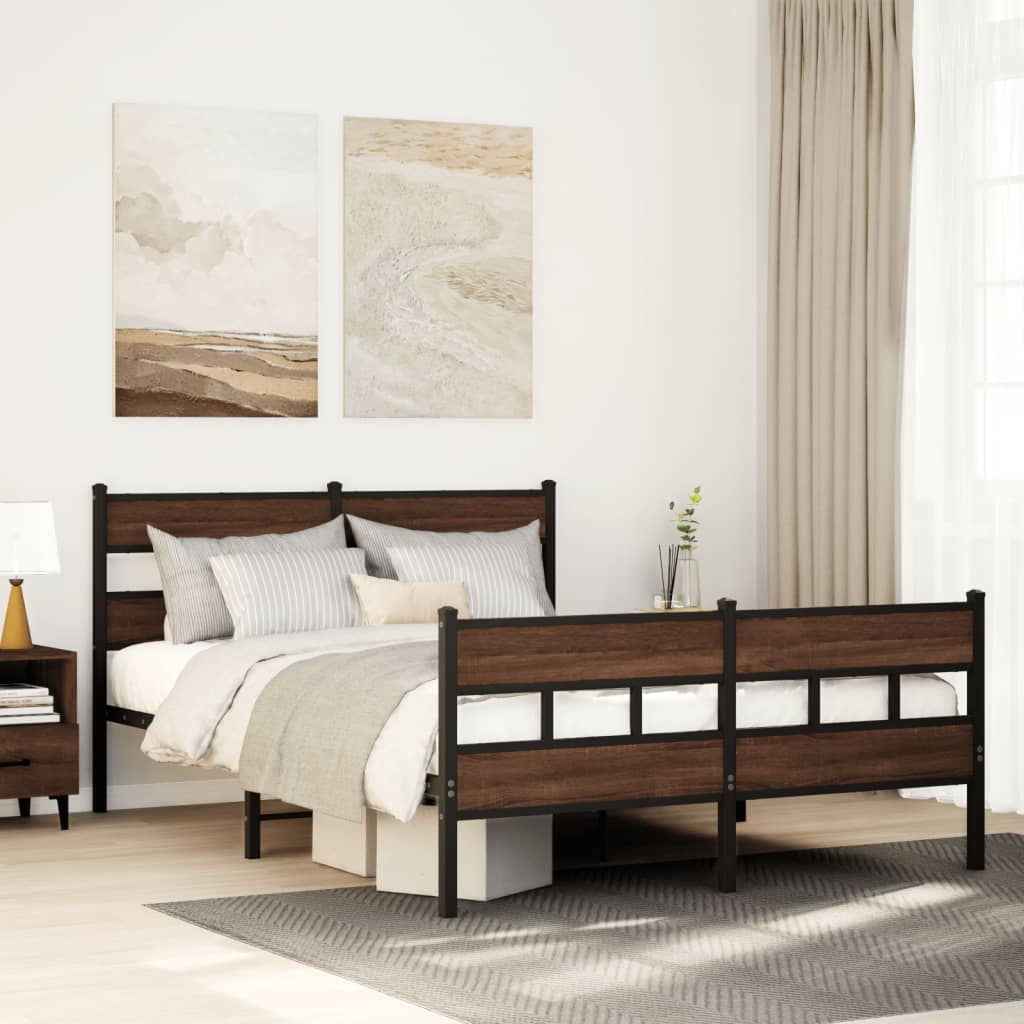 Bedframe met hoofdbord en voetbord zonder matras 137x190 cm