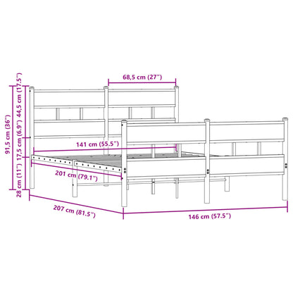 Bedframe met hoofdbord en voetbord zonder matras 140x200 cm