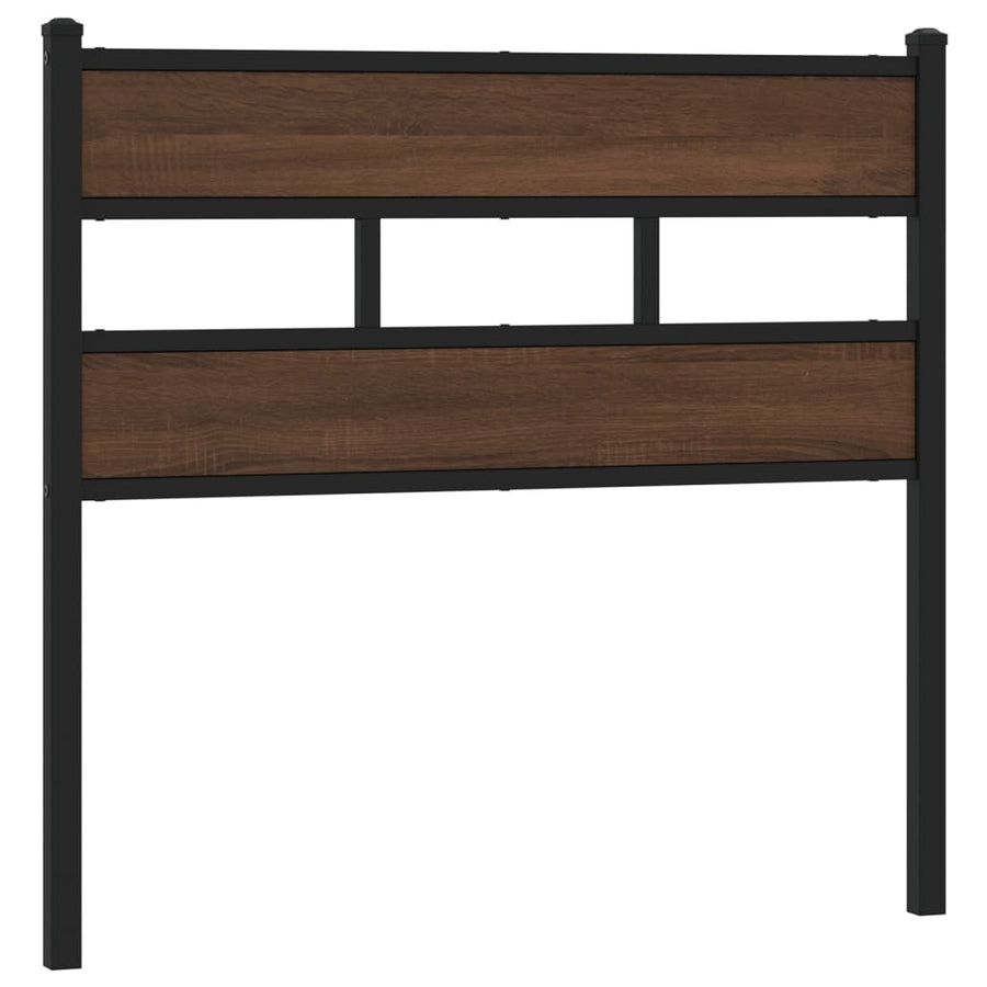 Hoofdbord 75 cm bewerkt hout en staal bruin eikenkleurig