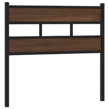 Hoofdbord 107 cm bewerkt hout en staal bruin eikenkleurig