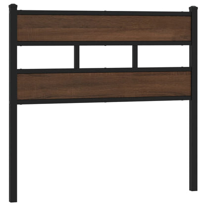Hoofdbord 107 cm bewerkt hout en staal bruin eikenkleurig