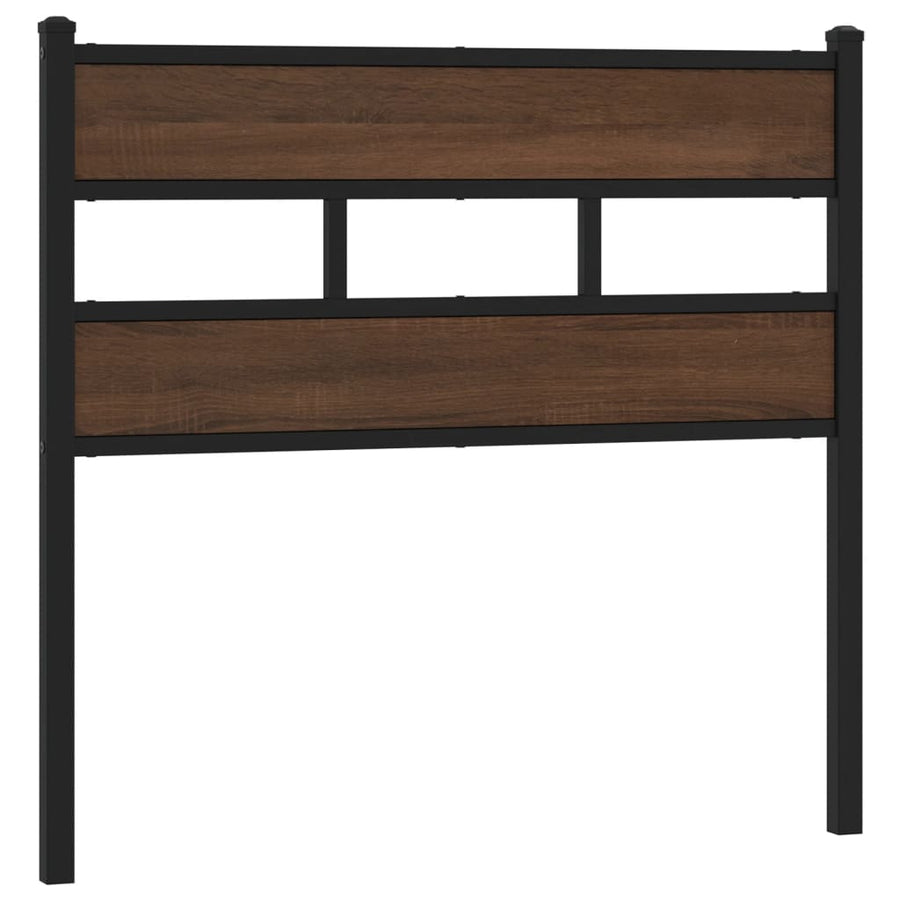 Hoofdbord 107 cm bewerkt hout en staal bruin eikenkleurig