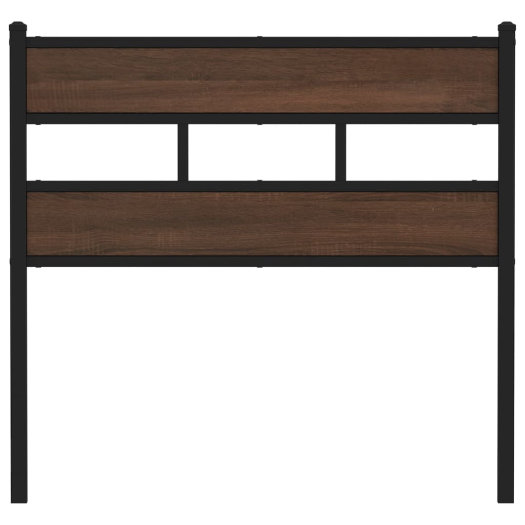 Hoofdbord 107 cm bewerkt hout en staal bruin eikenkleurig