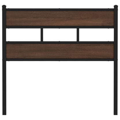 Hoofdbord 107 cm bewerkt hout en staal bruin eikenkleurig