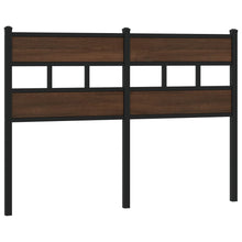 Hoofdbord 120 cm bewerkt hout en staal bruin eikenkleurig