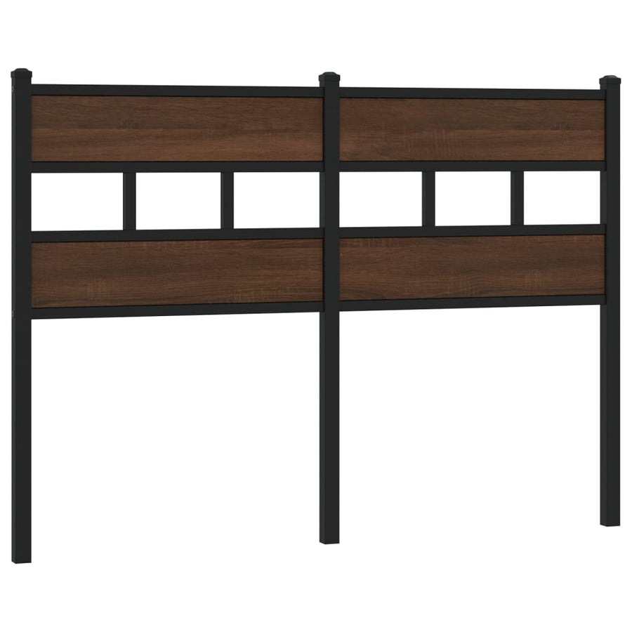 Hoofdbord 120 cm bewerkt hout en staal bruin eikenkleurig