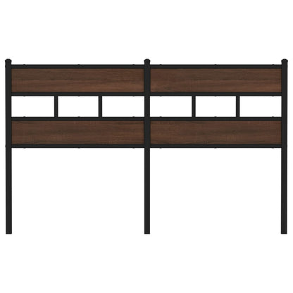 Hoofdbord Bewerkt Hout En Staal Ig 135 cm bruin eikenkleur