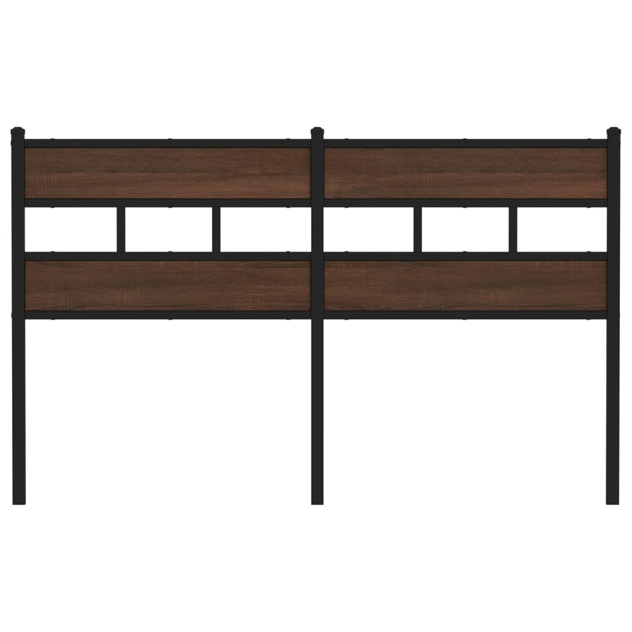 Hoofdbord Bewerkt Hout En Staal Ig 135 cm bruin eikenkleur