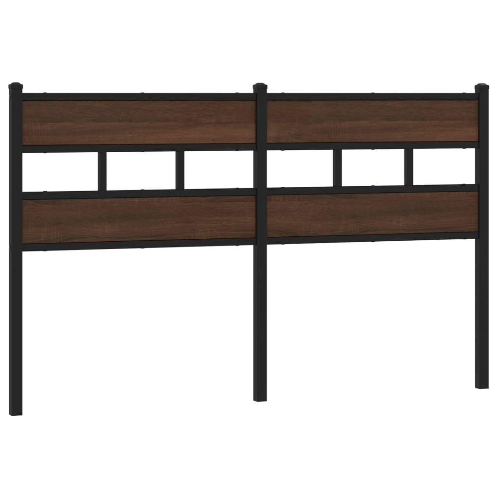 Hoofdbord Bewerkt Hout En Staal Ig 140 cm bruin eikenkleur