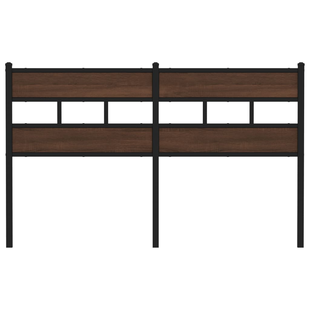 Hoofdbord Bewerkt Hout En Staal Ig 140 cm bruin eikenkleur