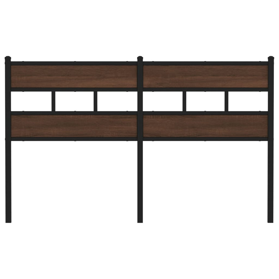 Hoofdbord Bewerkt Hout En Staal Ig 140 cm bruin eikenkleur