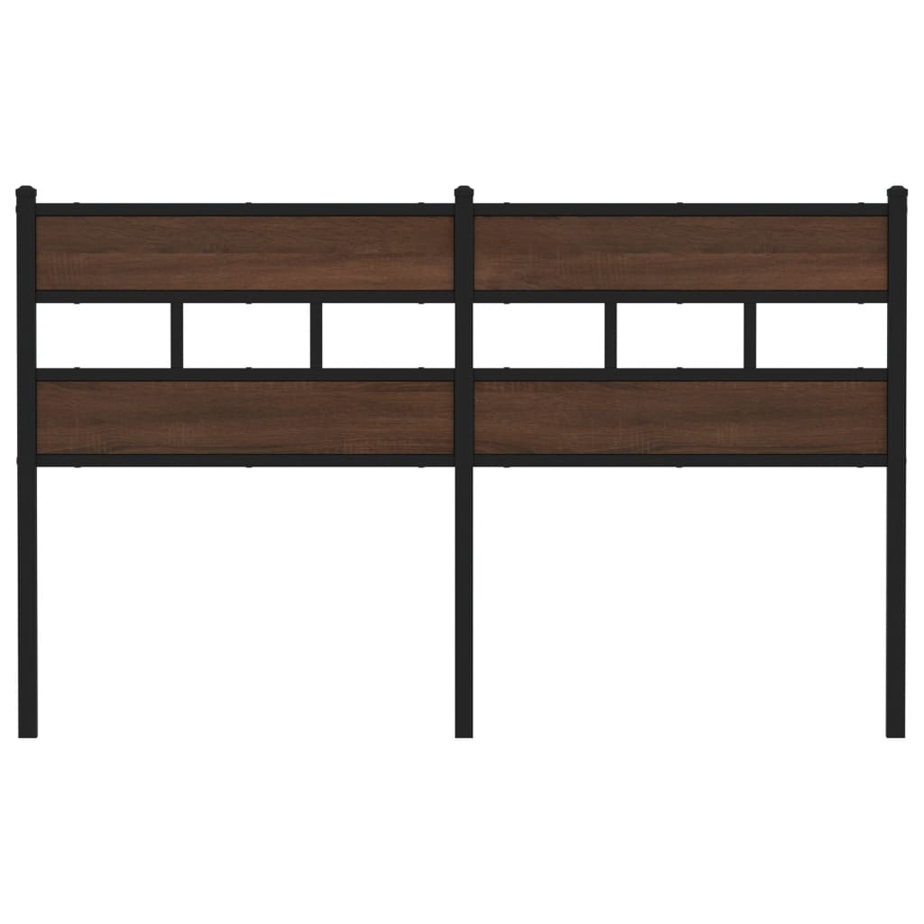 Hoofdbord Bewerkt Hout En Staal Ig 160 cm bruin eikenkleur