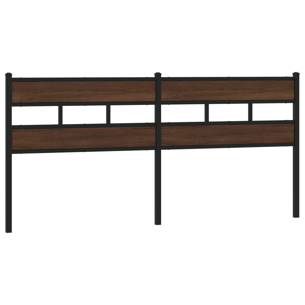 Hoofdbord Bewerkt Hout En Staal Ig 180 cm bruin eikenkleur