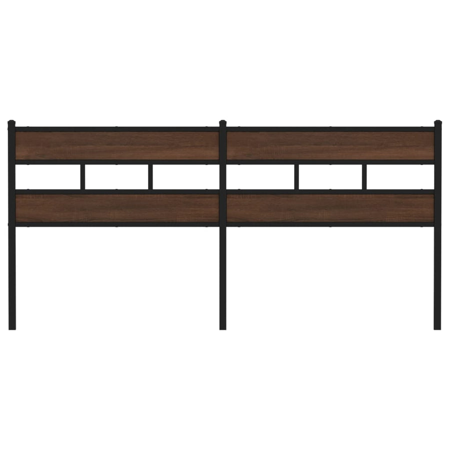 Hoofdbord Bewerkt Hout En Staal Ig 180 cm bruin eikenkleur