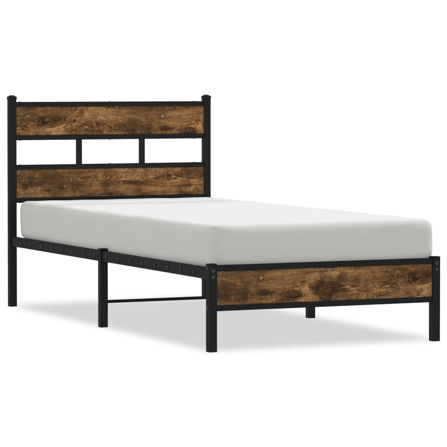 Bedframe met hoofdbord zonder matras sonoma eiken 80x200 cm