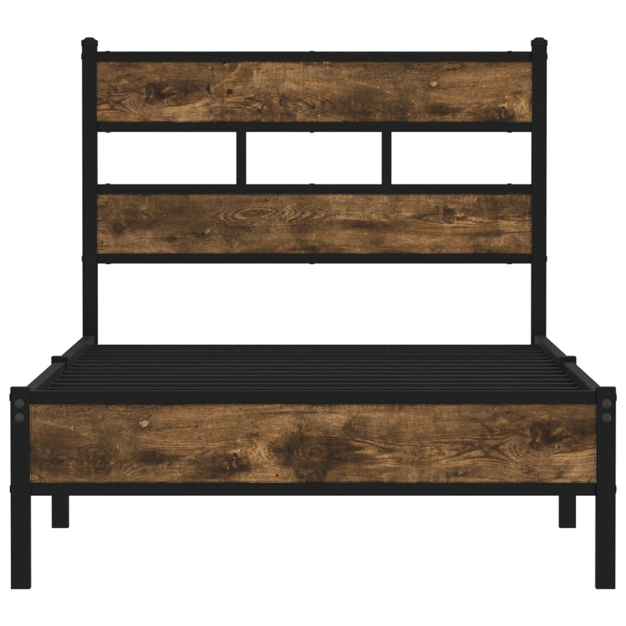 Bedframe met hoofdbord zonder matras sonoma eiken 80x200 cm