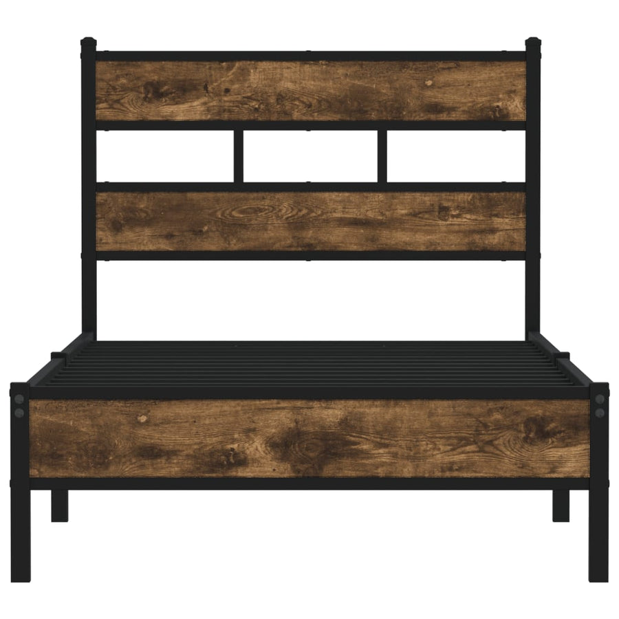 Bedframe met hoofdbord zonder matras sonoma eiken 90x200 cm