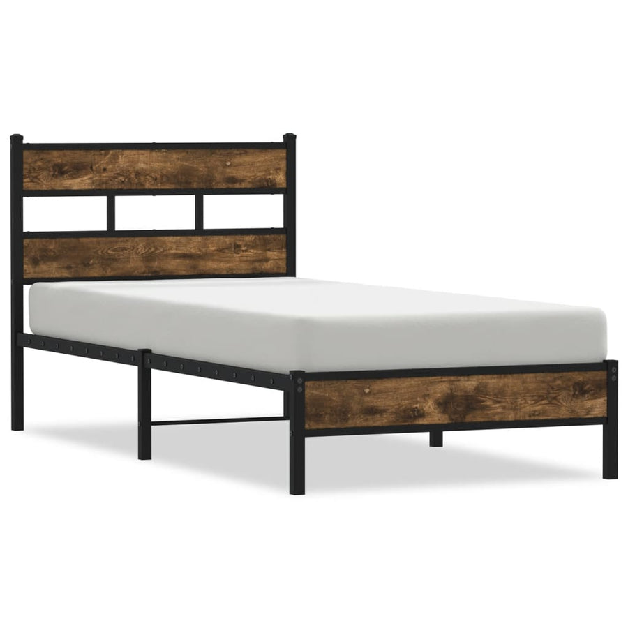Bedframe met hoofdbord zonder matras sonoma eiken 107x203 cm