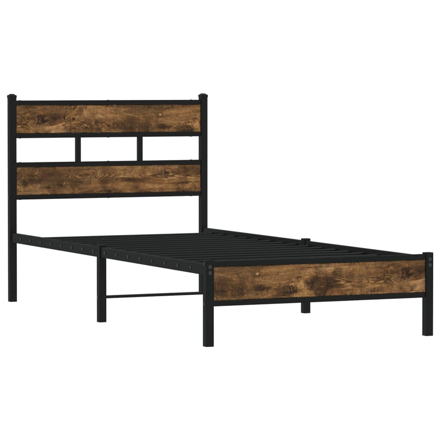 Bedframe met hoofdbord zonder matras sonoma eiken 107x203 cm