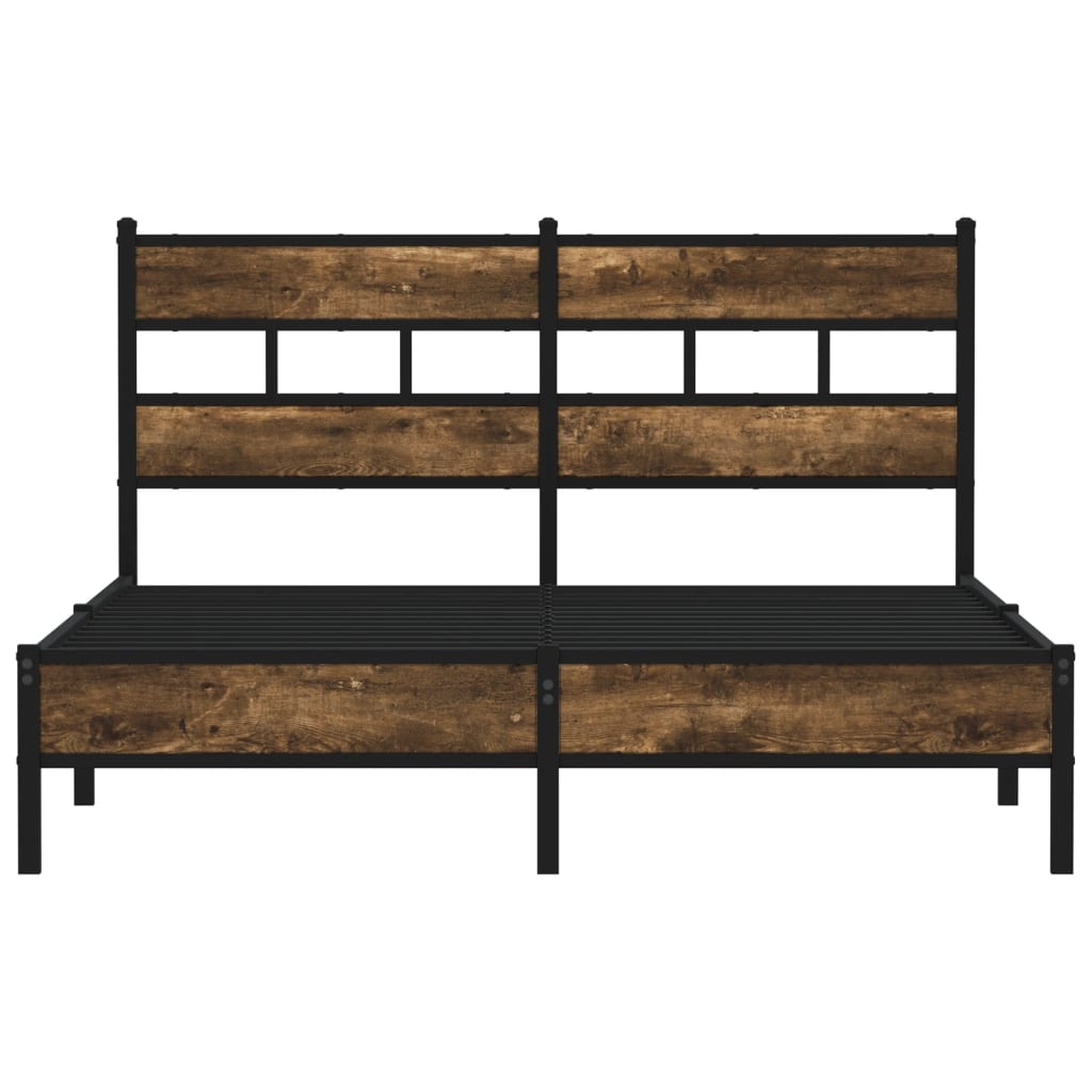 Bedframe met hoofdbord zonder matras sonoma eiken 137x190 cm
