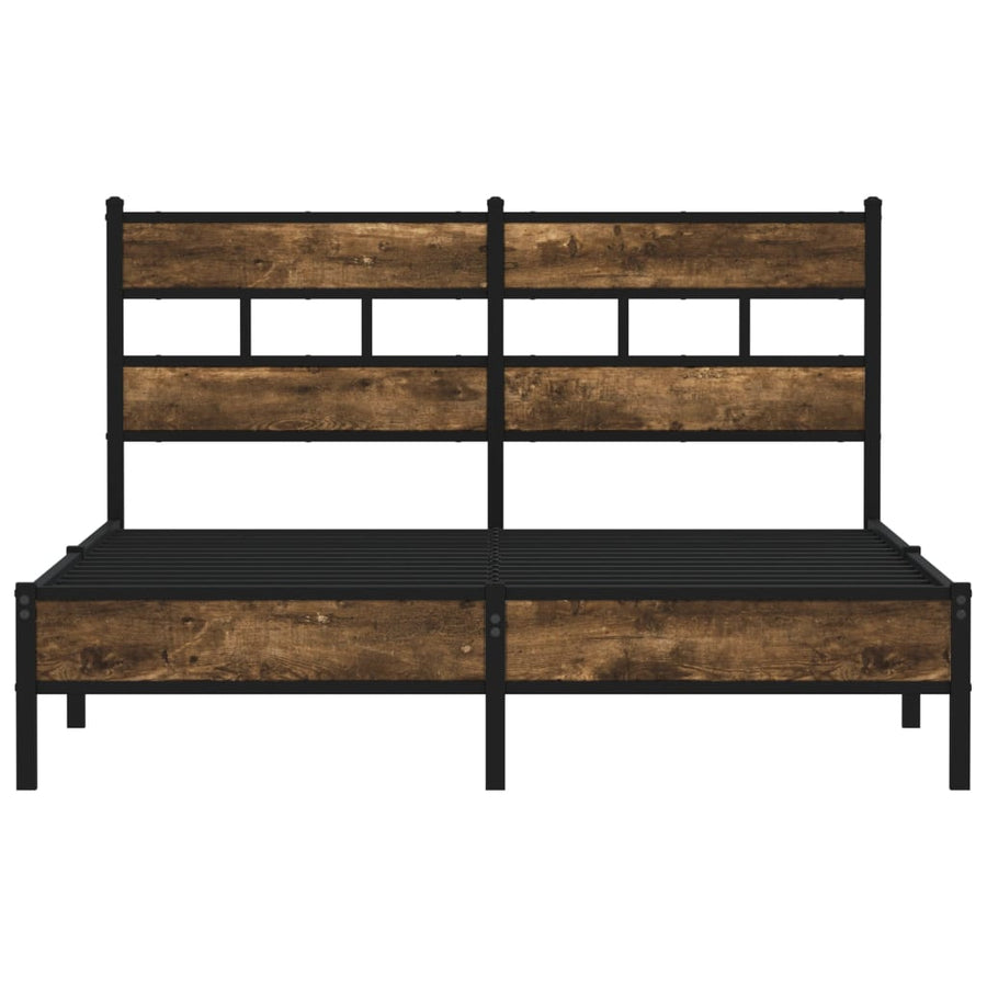 Bedframe met hoofdbord zonder matras sonoma eiken 137x190 cm