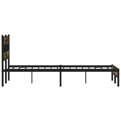 Bedframe met hoofdbord zonder matras sonoma eiken 137x190 cm