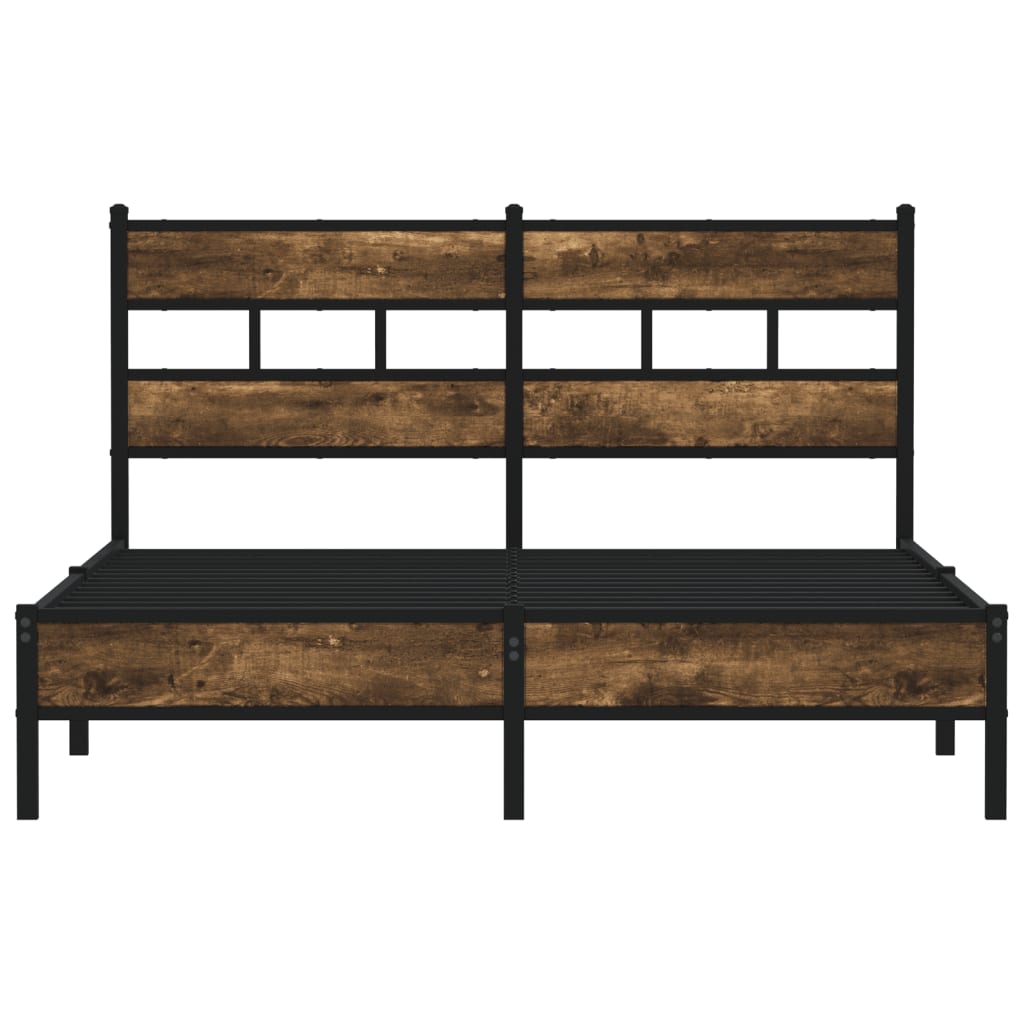 Bedframe met hoofdbord zonder matras sonoma eiken 150x200 cm
