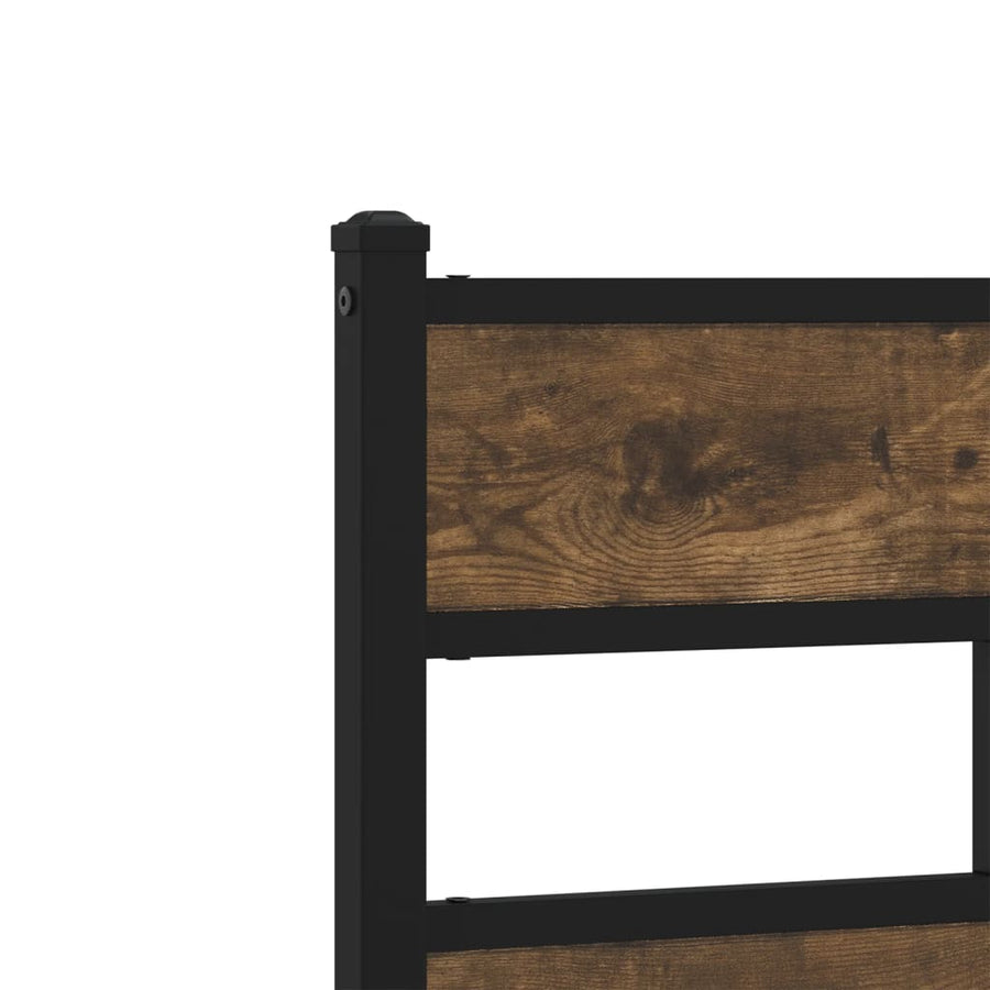 Bedframe zonder matras metaal gerookt eikenkleurig 75x190 cm
