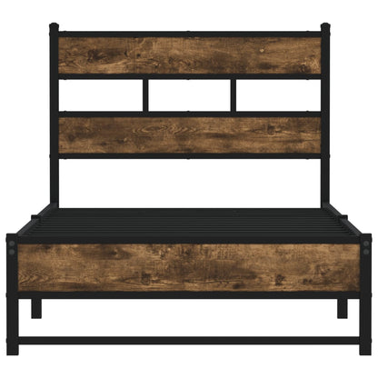 Bedframe zonder matras metaal gerookt eikenkleurig 100x200 cm