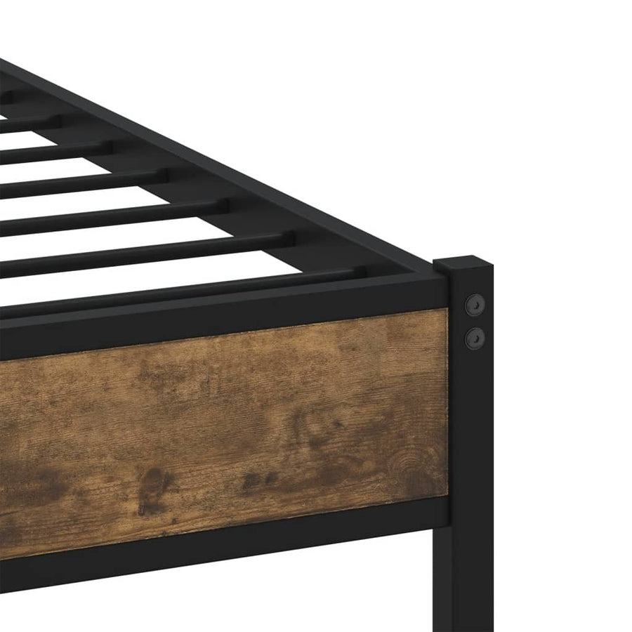 Bedframe zonder matras metaal gerookt eikenkleurig 100x200 cm