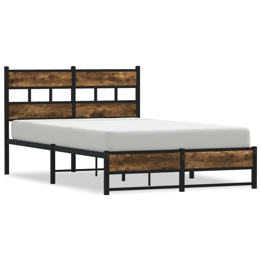 Bedframe zonder matras metaal gerookt eikenkleurig 120x190 cm