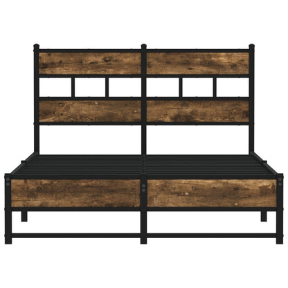 Bedframe zonder matras metaal gerookt eikenkleurig 120x190 cm
