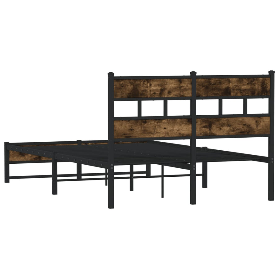 Bedframe zonder matras metaal gerookt eikenkleurig 120x200 cm