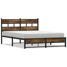 Bedframe zonder matras metaal gerookt eikenkleurig 135x190 cm