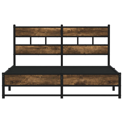Bedframe zonder matras metaal gerookt eikenkleurig 140x190 cm