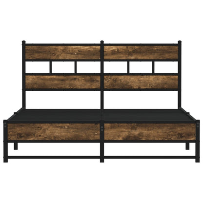 Bedframe zonder matras metaal gerookt eikenkleurig 140x200 cm