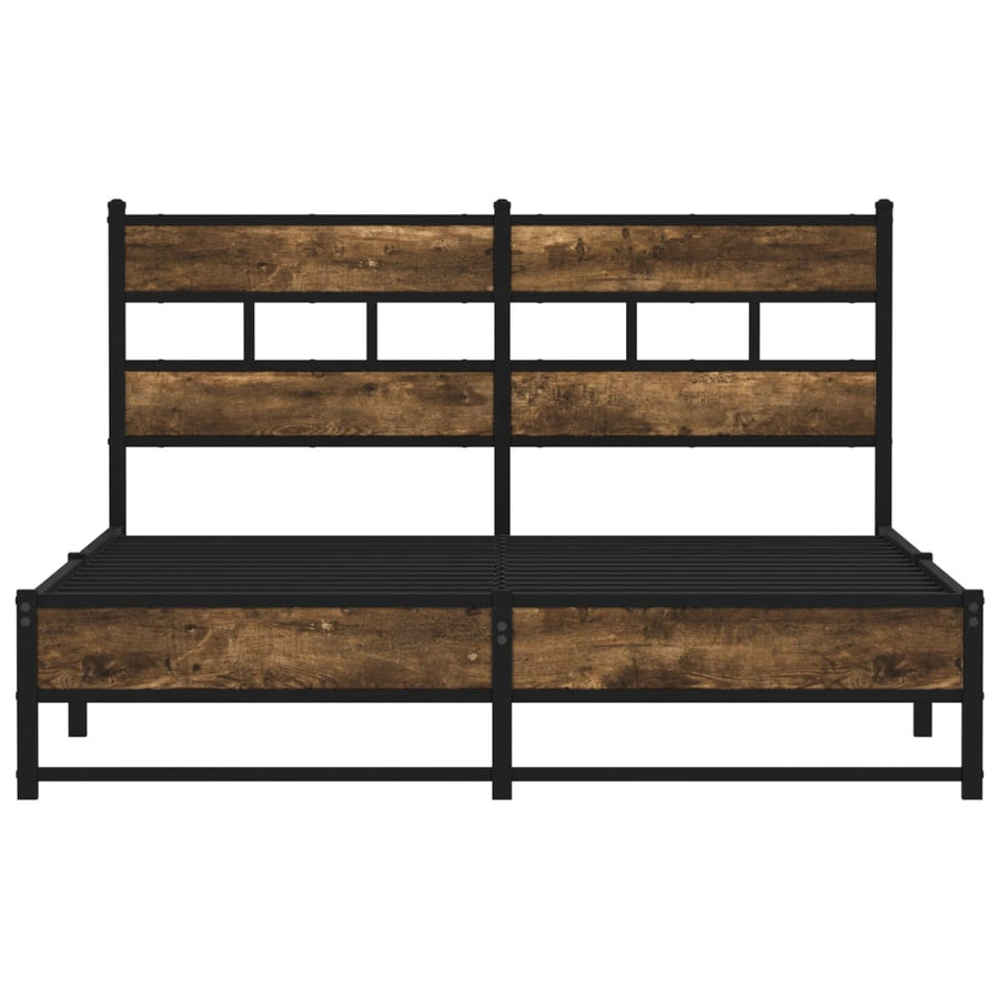 Bedframe zonder matras metaal gerookt eikenkleurig 150x200 cm