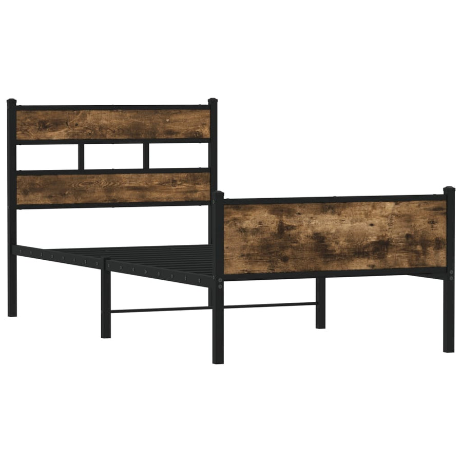 Bedframe zonder matras hout gerookt eikenkleurig 80x200 cm